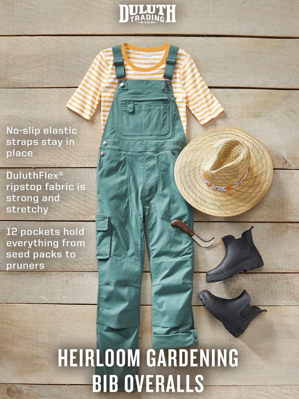 Duluth Trading Heirloom Gardening Bib Overalls - Picture 2 of 8